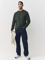Green Regular Fit Long Sleeve Crew Neck T-Shirt - Image 2 of 7