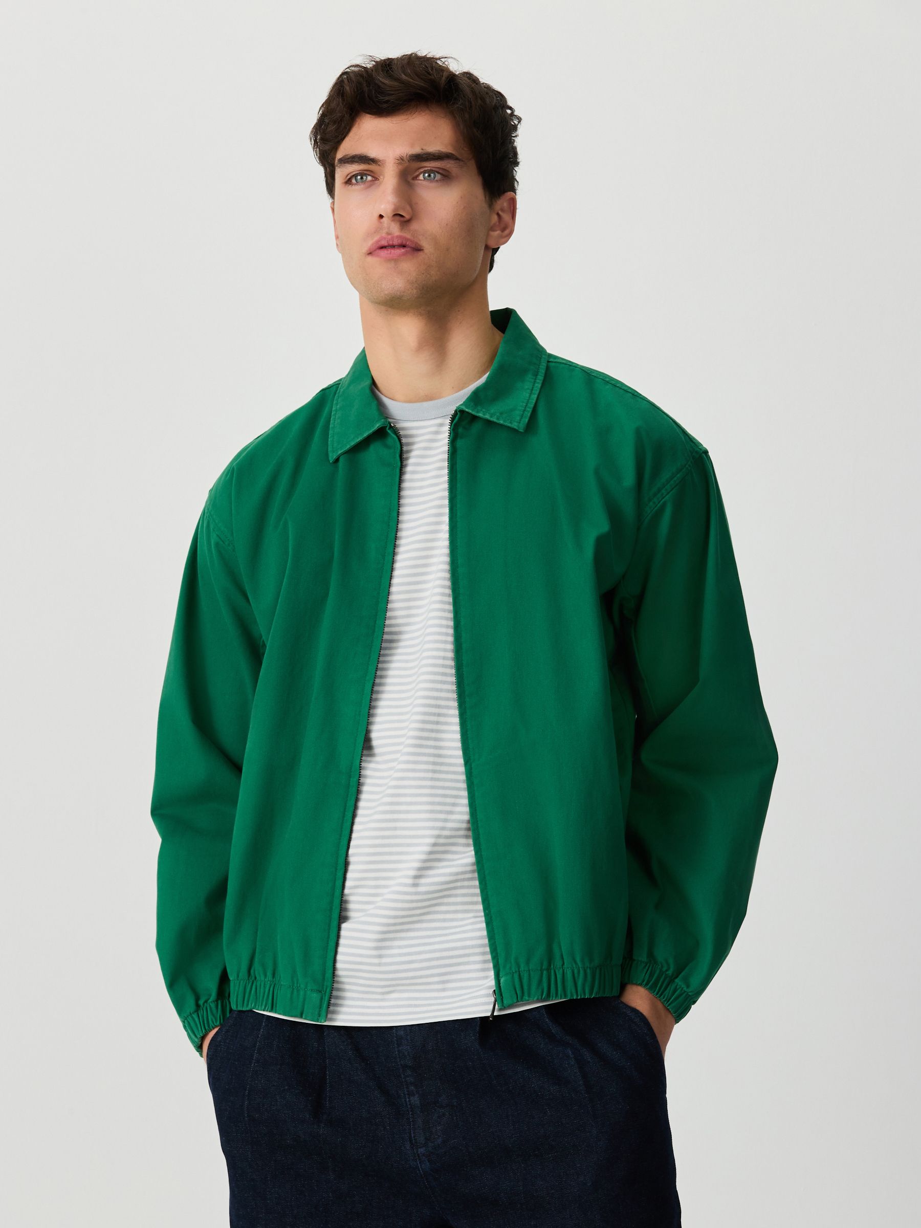 Buy Green Harrington Twill Jacket from Next USA