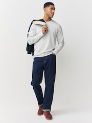 Grey Marl Regular Fit Long Sleeve Crew Neck T-Shirt - Image 2 of 7