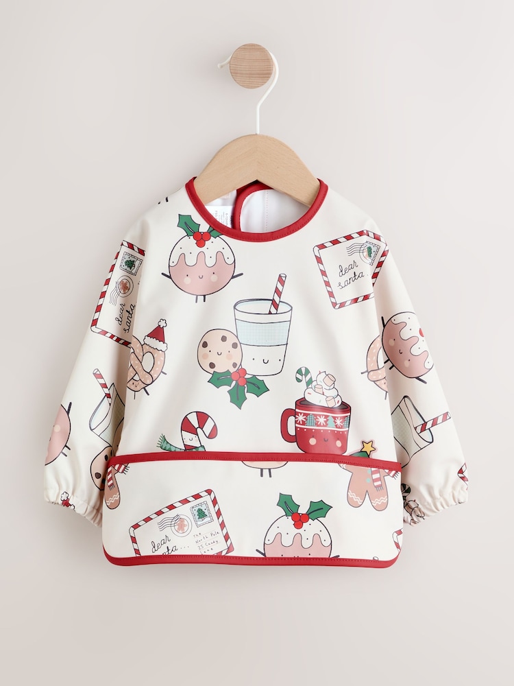 Christmas Baby Weaning And Feeding Sleeved Bib - Image 1 of 8