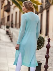 Sosandar Blue Metallic Super Sparkly Longline Cardigan - Image 3 of 4