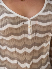 Sosandar Natural Chevron Knitted Jumper - Image 5 of 5