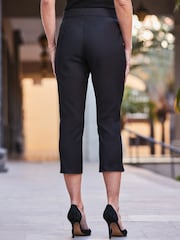 Sosandar Black Slim Fit Slim Leg Capri Trousers - Image 4 of 5