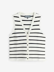 Sosandar Black Stripe Knitted Waistcoat - Image 5 of 5