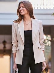 Sosandar Natural Petite Leopard Print Blazer - Image 2 of 5