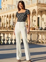 Sosandar White Kick Flare Trousers - Image 3 of 4