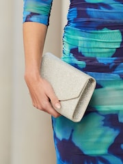 Sosandar Silver Structured Flap Bag - Image 2 of 2