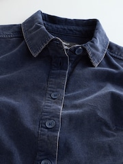 Washed Indigo Blue Cord Overhead Mini Dress - Image 2 of 3
