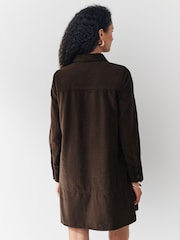 Chocolate Brown Cord Overhead Mini Dress - Image 2 of 6