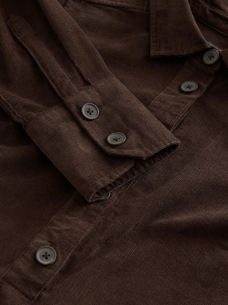Chocolate Brown Cord Overhead Mini Dress - Image 6 of 6