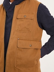 FatFace Rydal Light Brown Canvas Gilet - Image 4 of 7