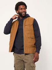 FatFace Rydal Light Brown Canvas Gilet - Image 6 of 7
