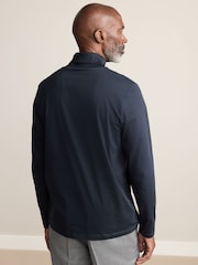 Black Signature SUPIMA® Cotton Long Sleeve Roll Neck T-Shirt - Image 3 of 8