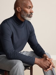 Black Signature SUPIMA® Cotton Long Sleeve Roll Neck T-Shirt - Image 4 of 8
