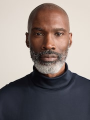 Black Signature SUPIMA® Cotton Long Sleeve Roll Neck T-Shirt - Image 5 of 8
