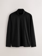 Black Signature SUPIMA® Cotton Long Sleeve Roll Neck T-Shirt - Image 6 of 8