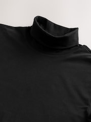 Black Signature SUPIMA® Cotton Long Sleeve Roll Neck T-Shirt - Image 8 of 8