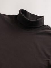 Brown Signature SUPIMA® Cotton Long Sleeve Roll Neck T-Shirt - Image 3 of 3