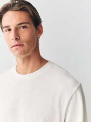 Ecru Micro Waffle Long Sleeve T-Shirt - Image 1 of 7