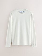 Ecru Micro Waffle Long Sleeve T-Shirt - Image 5 of 7