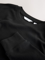 Black Micro Waffle Long Sleeve T-Shirt - Image 6 of 7