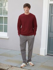 Rust Brown Micro Waffle Long Sleeve T-Shirt - Image 2 of 8