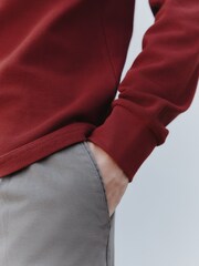 Rust Brown Micro Waffle Long Sleeve T-Shirt - Image 5 of 8