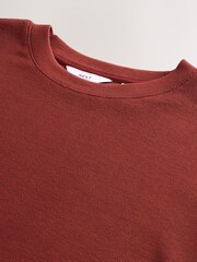 Rust Brown Micro Waffle Long Sleeve T-Shirt - Image 7 of 8
