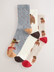 Hamish the Altoland Cow Cowboy - Pack de 3 pares de calcetines tobilleros - Imagen 1 de 6