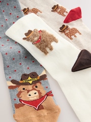 Hamish the Altoland Cow Cowboy - Pack de 3 pares de calcetines tobilleros - Imagen 6 de 6