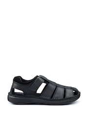 Hotter Black Regular Fit Dock II Touch-Fastening Sandals - Image 1 of 4