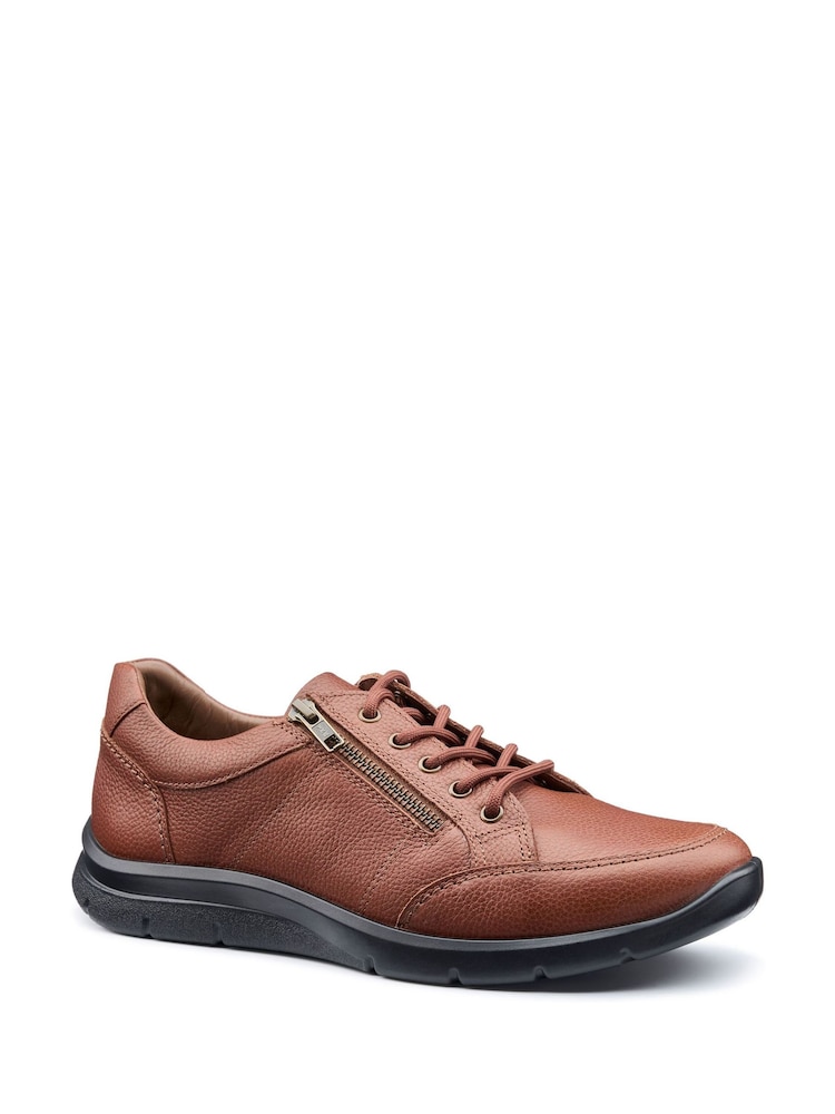 Hotter Brown Regular Fit Finn Lace-Up Zip Shoes - Image 2 of 5
