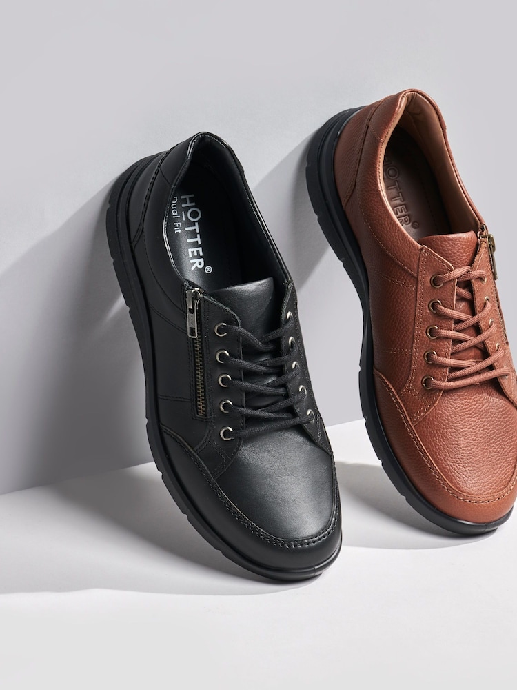 Hotter Brown Regular Fit Finn Lace-Up Zip Shoes - Image 5 of 5