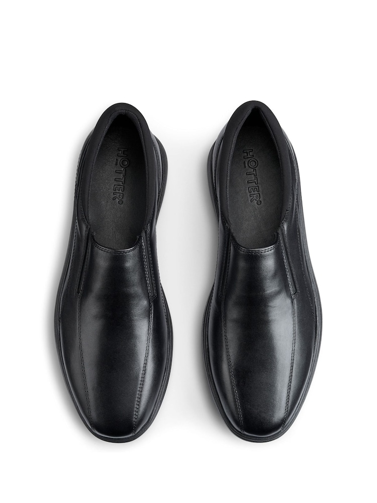 Hotter Black Wide Fit Xavier Slip-On Shoes - Image 4 of 4