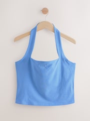 Blue Square Neck Halter Vest Top - Image 1 of 3