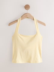 Butter Yellow Square Neck Halter Vest Top - Image 5 of 7