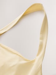 Butter Yellow Square Neck Halter Vest Top - Image 6 of 7