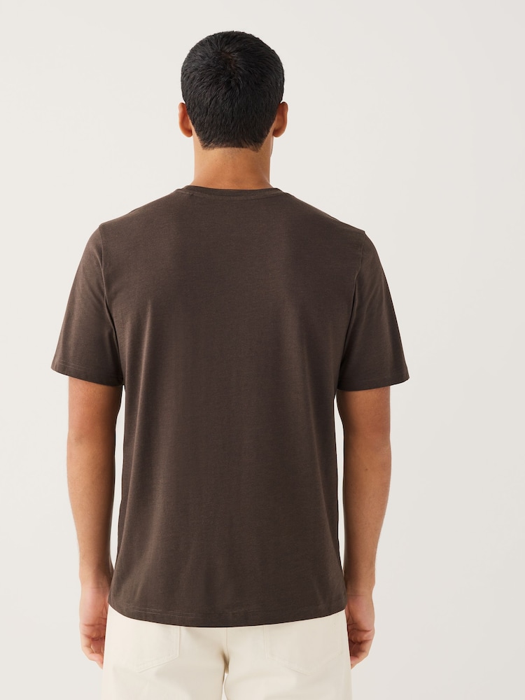 Brown Marl Regular Fit Essential Crew Neck Cotton T-Shirt - Image 2 of 4 Brown Marl Regular Fit Essential Crew Neck Cotton T-Shirt - Image 2 of 4