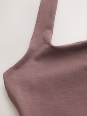 Mocha Brown Square Neck Halter Vest Top - Image 6 of 7
