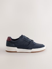 Navy Smart Casual Trainers with Suede Trim - Image 2 of 6