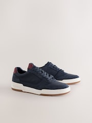 Navy Smart Casual Trainers with Suede Trim - Image 3 of 6