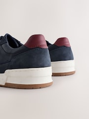 Navy Smart Casual Trainers with Suede Trim - Image 4 of 6