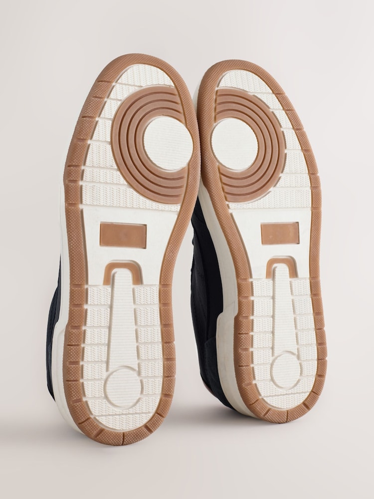 Navy Smart Casual Trainers with Suede Trim - Image 6 of 6
