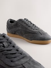 Grey Slim Sole Suede Smart Casual Trainers - Image 4 of 5