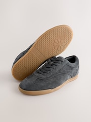 Grey Slim Sole Suede Smart Casual Trainers - Image 5 of 5