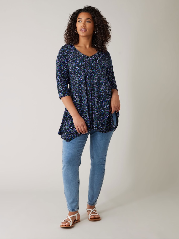 Schwarz/Dunkel - Evans V-Neck 3/4 Sleeve Tunic - Bild 2 von 4 Schwarz/Dunkel - Evans V-Neck 3/4 Sleeve Tunic - Bild 2 von 4