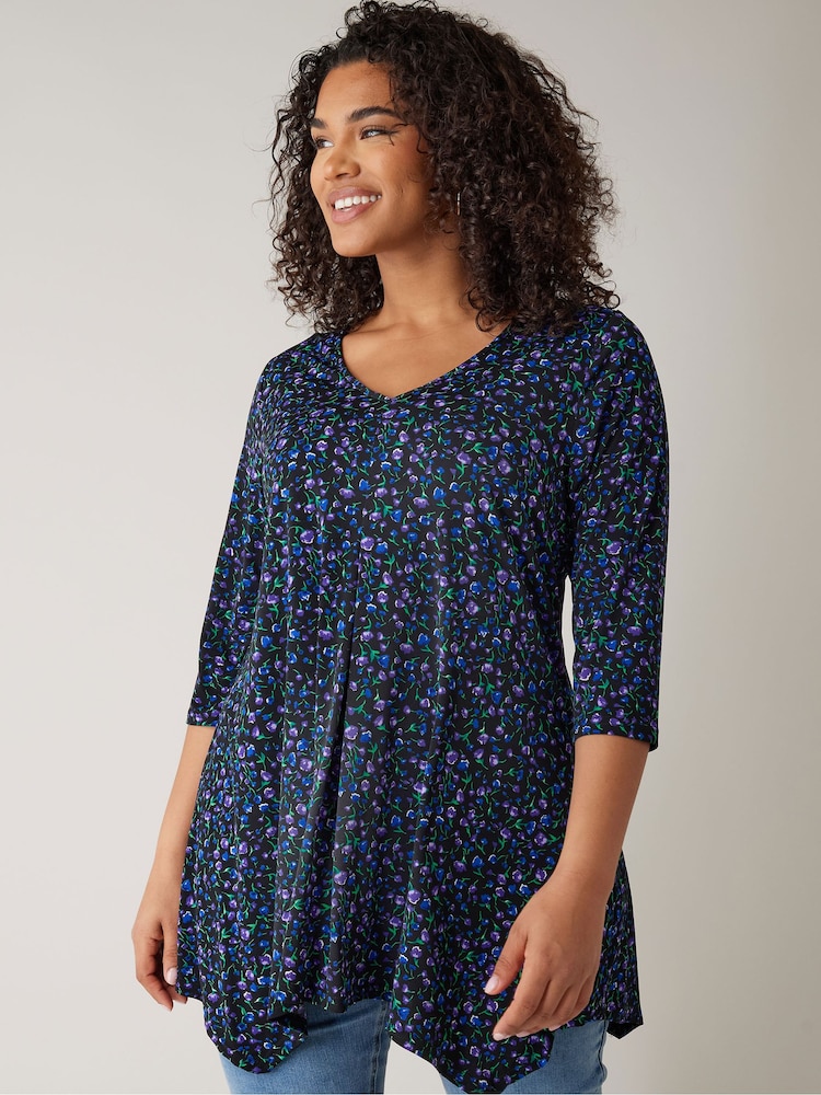 Schwarz/Dunkel - Evans V-Neck 3/4 Sleeve Tunic - Bild 4 von 4 Schwarz/Dunkel - Evans V-Neck 3/4 Sleeve Tunic - Bild 4 von 4
