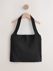 Black Square Neck Halter Vest Top - Image 1 of 3