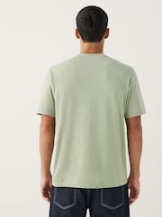 Green Marl Regular Fit Essential Crew Neck Cotton T-Shirt - Image 2 of 4