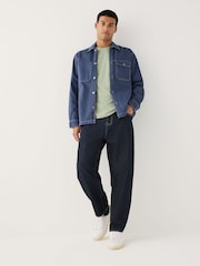 Green Marl Regular Fit Essential Crew Neck Cotton T-Shirt - Image 3 of 4